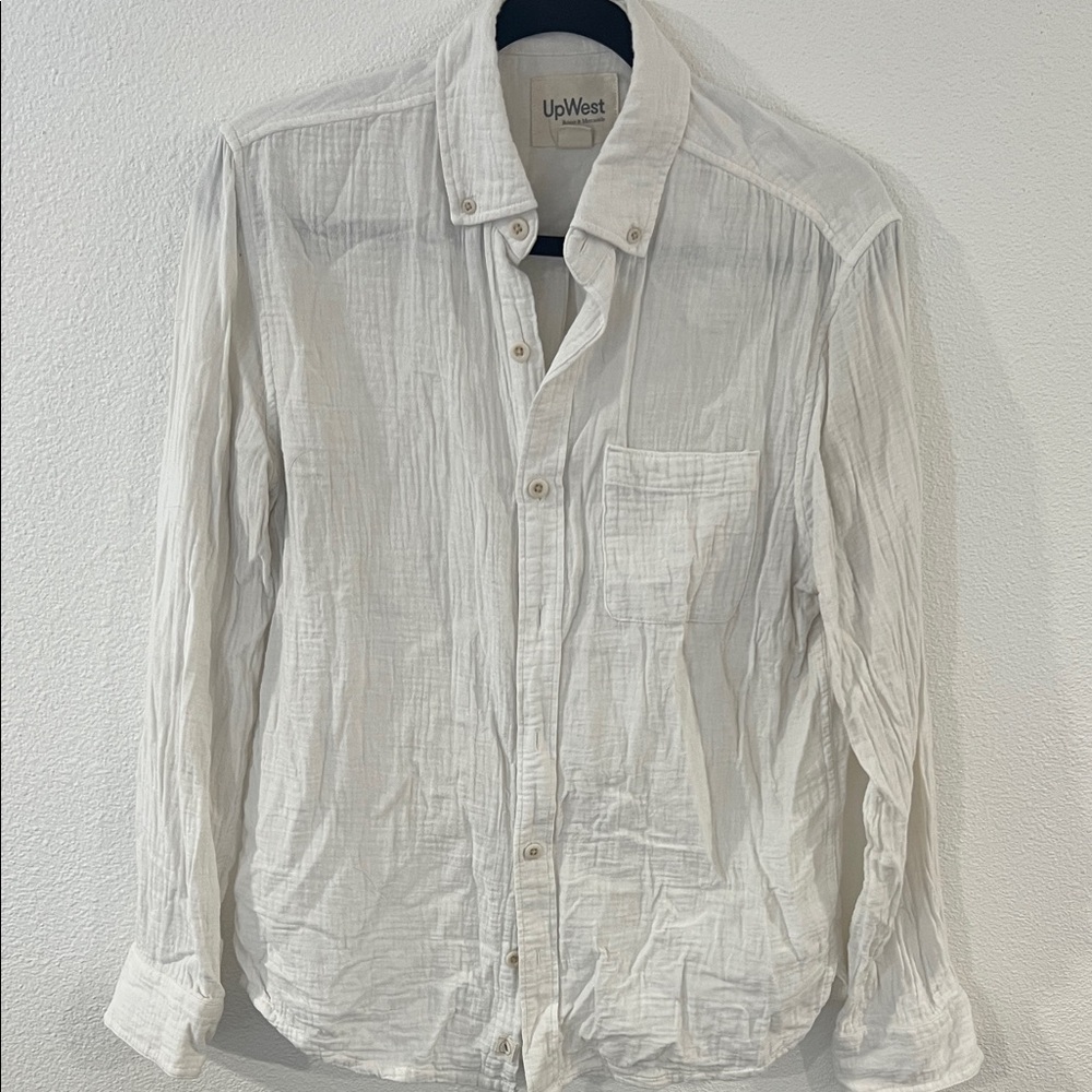 UpWest Cream Textured Button-Up Shirt
